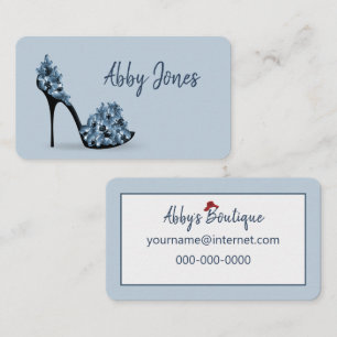 Black High Heel with Flowers Business Card