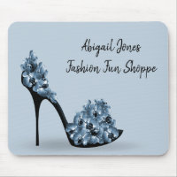 Black High Heel with Flowers