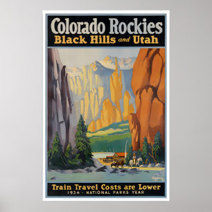 Black Hills Art Utah Travel Poster Colorado