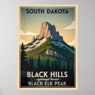 Black Hills national forest Black Elk Peak V01 Poster