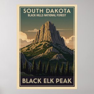 Black Hills national forest Black Elk Peak V02 Poster