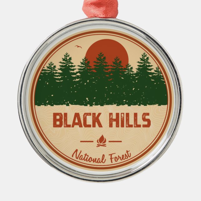 Black Hills National Forest Metal Tree Decoration (Front)