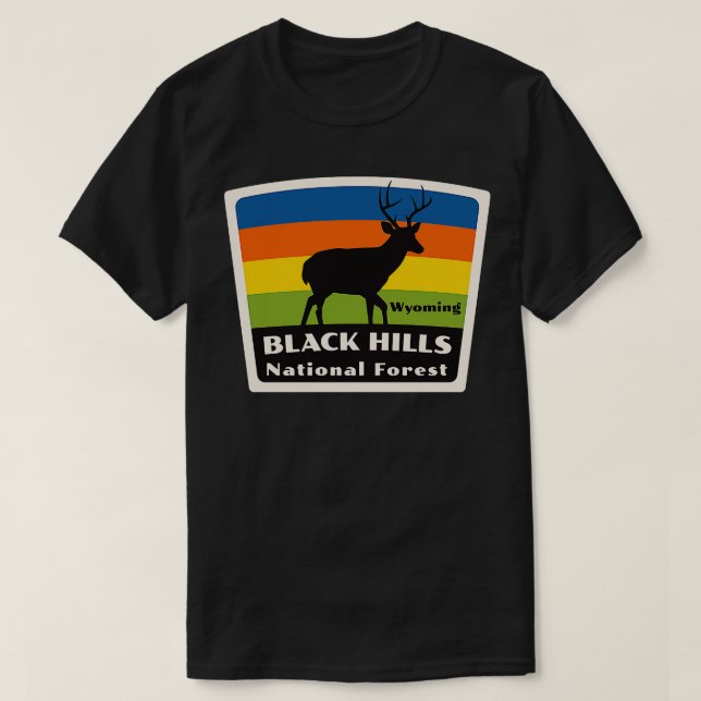 Black Hills National Forest Wyoming Roaming Deer T-Shirt (Design Front)