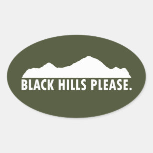 Black Hills Please Oval Sticker