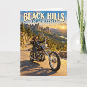 Black Hills South Dakota Chopper Motorcycle Travel Card