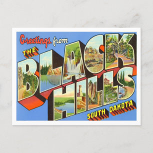 Black Hills, South Dakota Vintage Big Letters Postcard