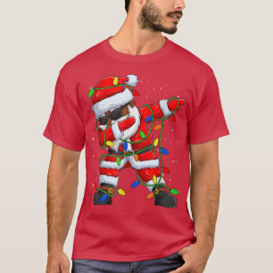 Black Hip Hop Afro American Dabbing Santa Xmas Tre T-Shirt