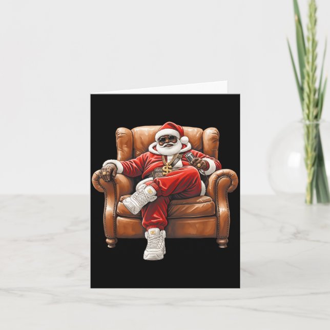 Black Hip Hop Santa Claus African American Santa  Card (Front)