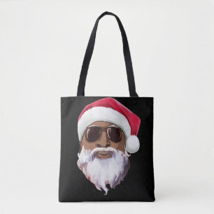Black hip hop Santa Claus novelty African American Tote Bag