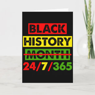 Black History 24 7 365 Africa Map Bhm Pride Afro W Card