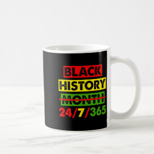 Black History 24 7 365 Africa Map Bhm Pride Afro W Coffee Mug
