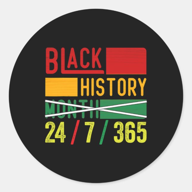 Black History 365 Black History Month Celebrate Bl Classic Round Sticker (Front)