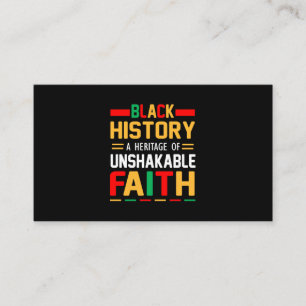 Black History A Heritage Of Unshakable Faith Business Card