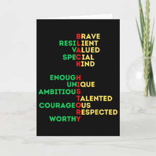 Black History Affirmations Melanin Men Women Bruh Card