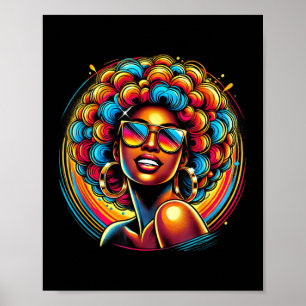 Black History Africa Black Queen Sungles Afro Colo Poster