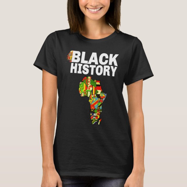 Black History Africa Map African Flag Pride T-Shirt (Front)