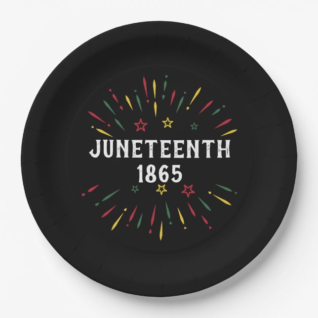 Black History African American Juneteenth 1865 Paper Plate (Front)