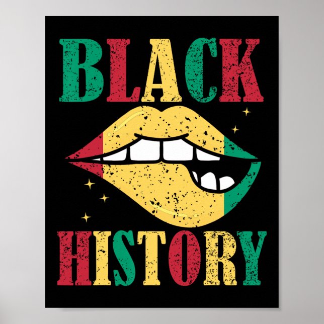 Black History African American Lips  Poster (Front)
