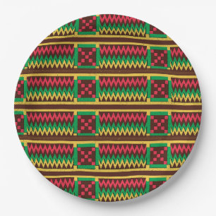 Black History African Ethnic Colours Paper Plate