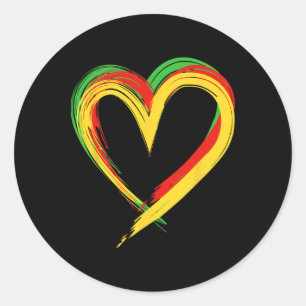 Black History African Heart Afro Black History Mon Classic Round Sticker