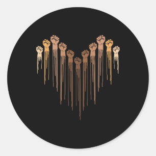 Black History African Heart Afro Black History Mon Classic Round Sticker