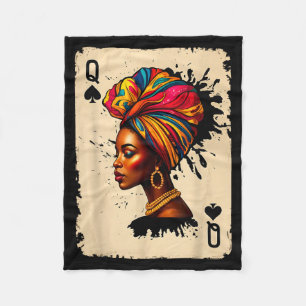 Black History African Melanin Queen Card Proud Gir Fleece Blanket