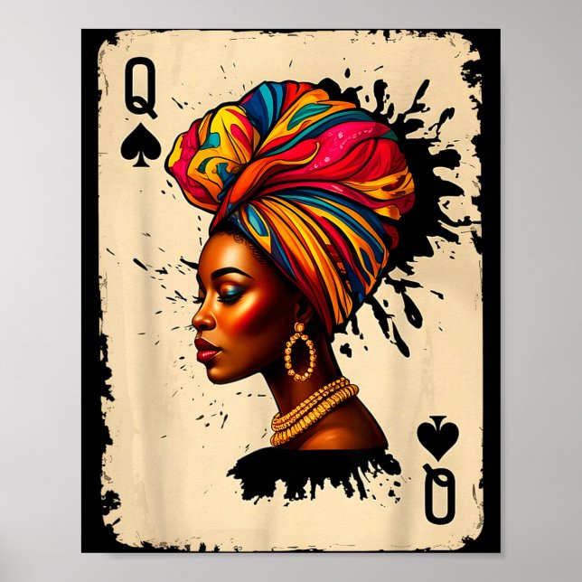 Black History African Melanin Queen Card Proud Gir Poster (Front)