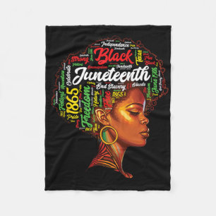 Black History Afro Queen Melanin Word Art Womens J Fleece Blanket
