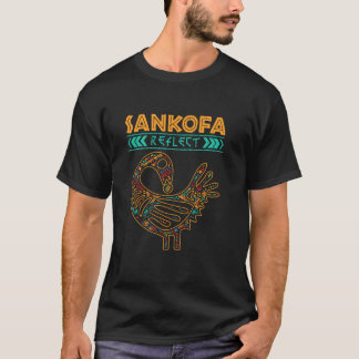 Black History Afrocentric Sankofa Tribal Design T-Shirt