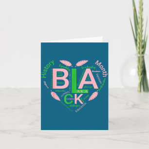 Black history aka inspired heart women girl card