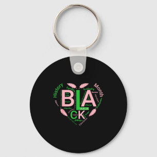 Black history aka inspired heart women girl key ring