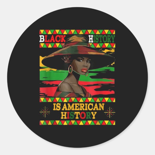 Black History American Women Recognition Educators Classic Round Sticker (Front)