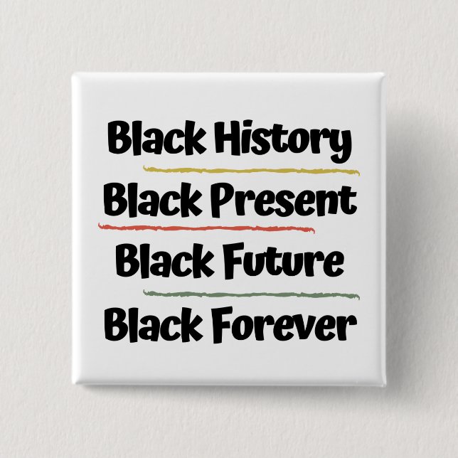 Black History ... Black Forever Square Button (Front)