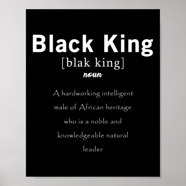 Black History Black King Definition Proud African  Poster (Front)