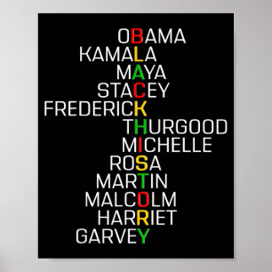 Black History Black Leaders Melanin African Men Wo Poster