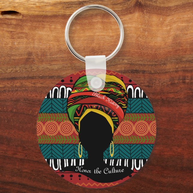  Black History Blue Multicolor Fashion Keychain (Front)
