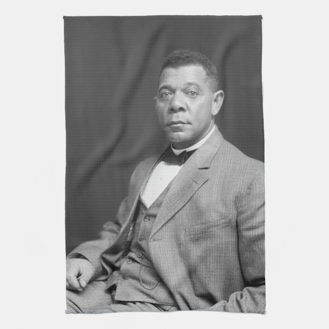 Black History: Booker T Washington, Civil Rights Tea Towel (Vertical)