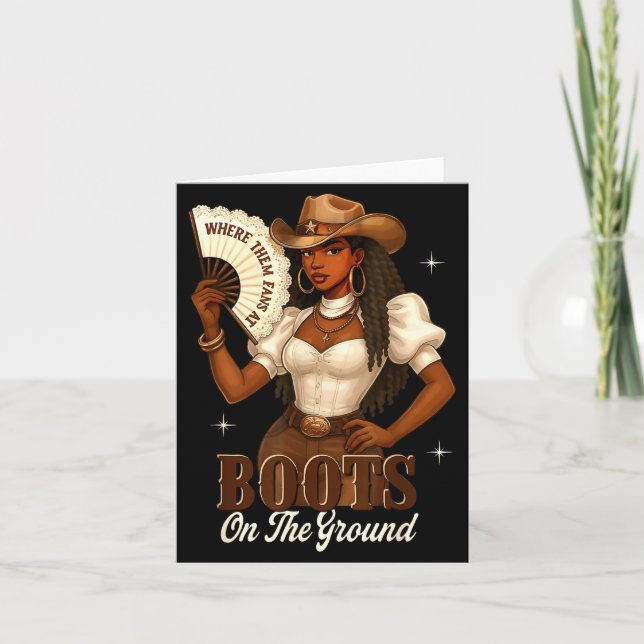 Black History Boots On The Ground Cowgirl Western  Card (Front)
