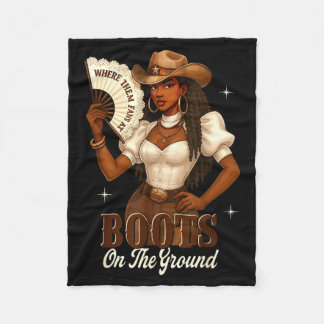 Black History Boots On The Ground Cowgirl Western Fleece Blanket