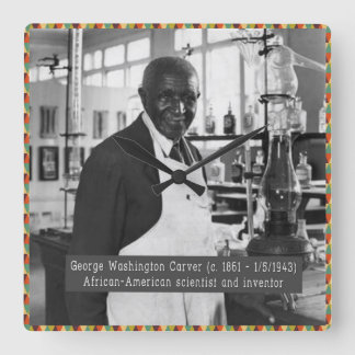 Black History Clock: George Washington Carver Square Wall Clock