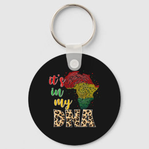Black History Dna Africa Fingerprint Cheetah Junet Key Ring