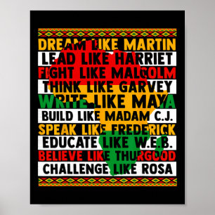 Black History Dream Like Leaders Women Men African Poster