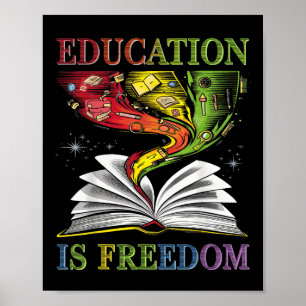 Black History Education Is Freedom African America Poster