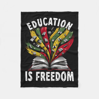 Black History Education Is Freedom Books Black His Fleece Blanket