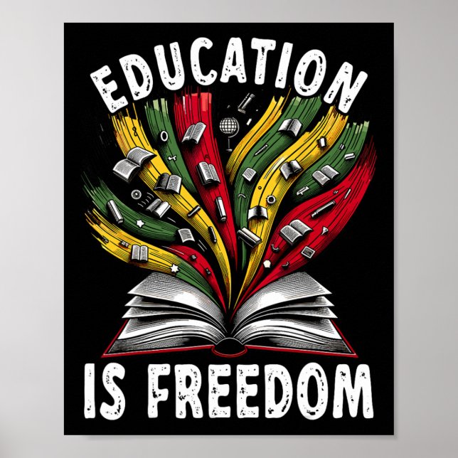 Black History Education Is Freedom Books Black His Poster (Front)
