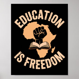 Black History Education Is Freedom Books Black His Poster