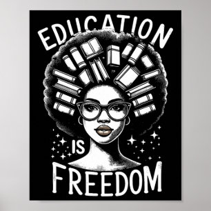 Black History Education Is Freedom Books Women  Poster