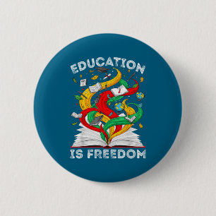 Black history education is freedom teachers women 6 cm round badge