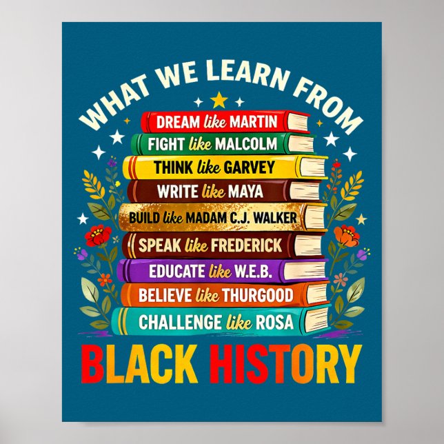 Black history education learning pride poster (Front)