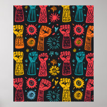 Black History Empowering Fist Pattern 1